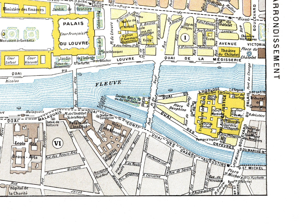 Paris | 1900 | 01. Arrondissement | Vintage Map