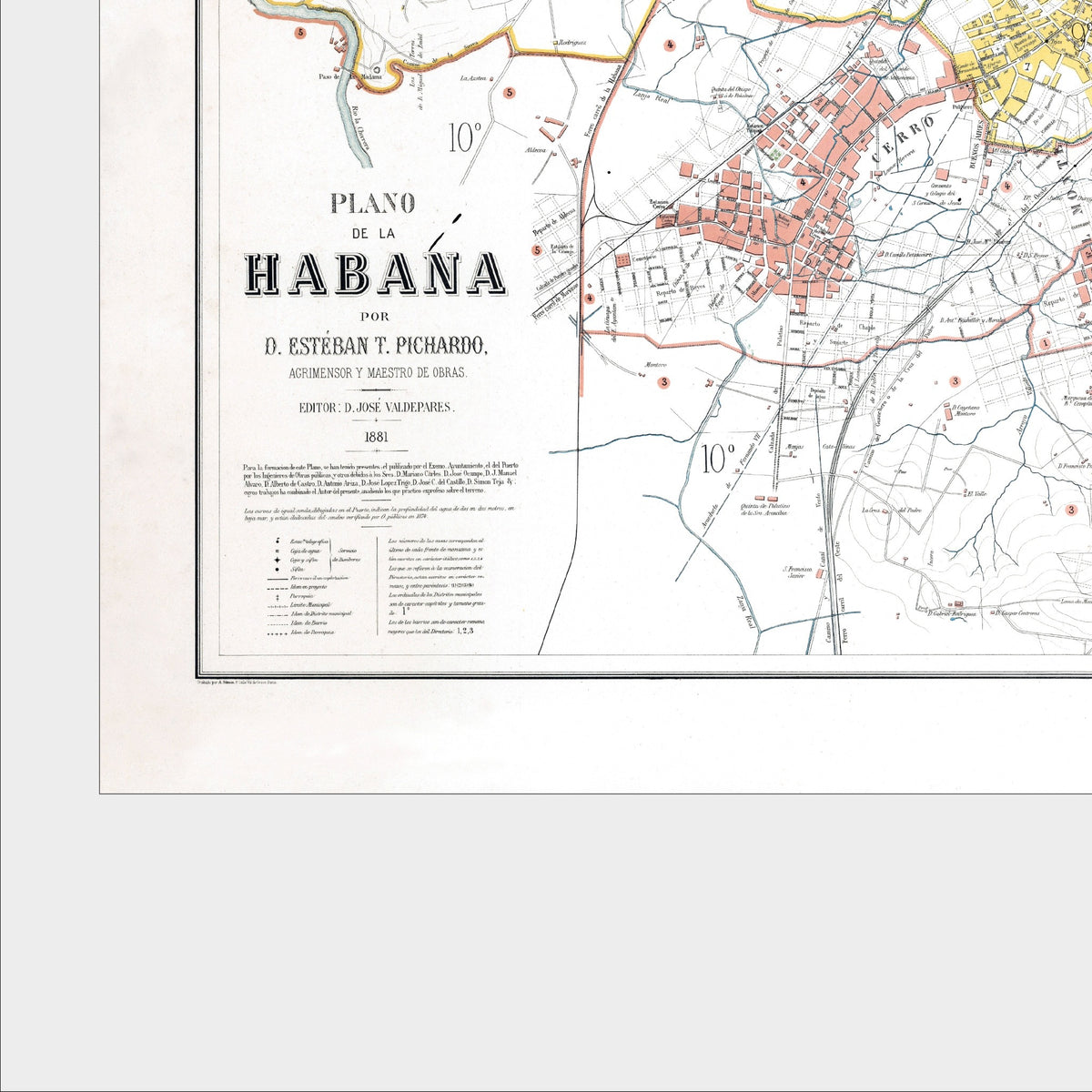 Havanna | Stadtplan | Vintage Map | 1881