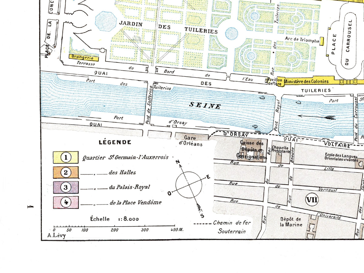 Paris | 1900 | 01. Arrondissement | Vintage Map