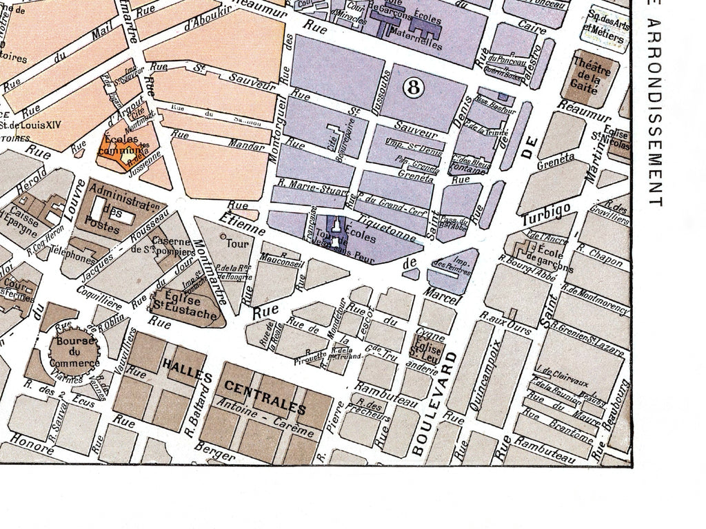 Paris | 1900 | 02. Arrondissement | Vintage Map