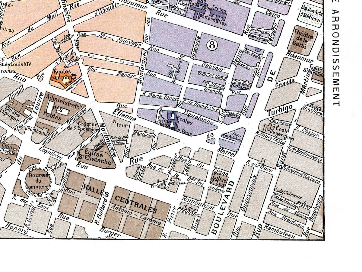 Paris | 1900 | 02. Arrondissement | Vintage Map