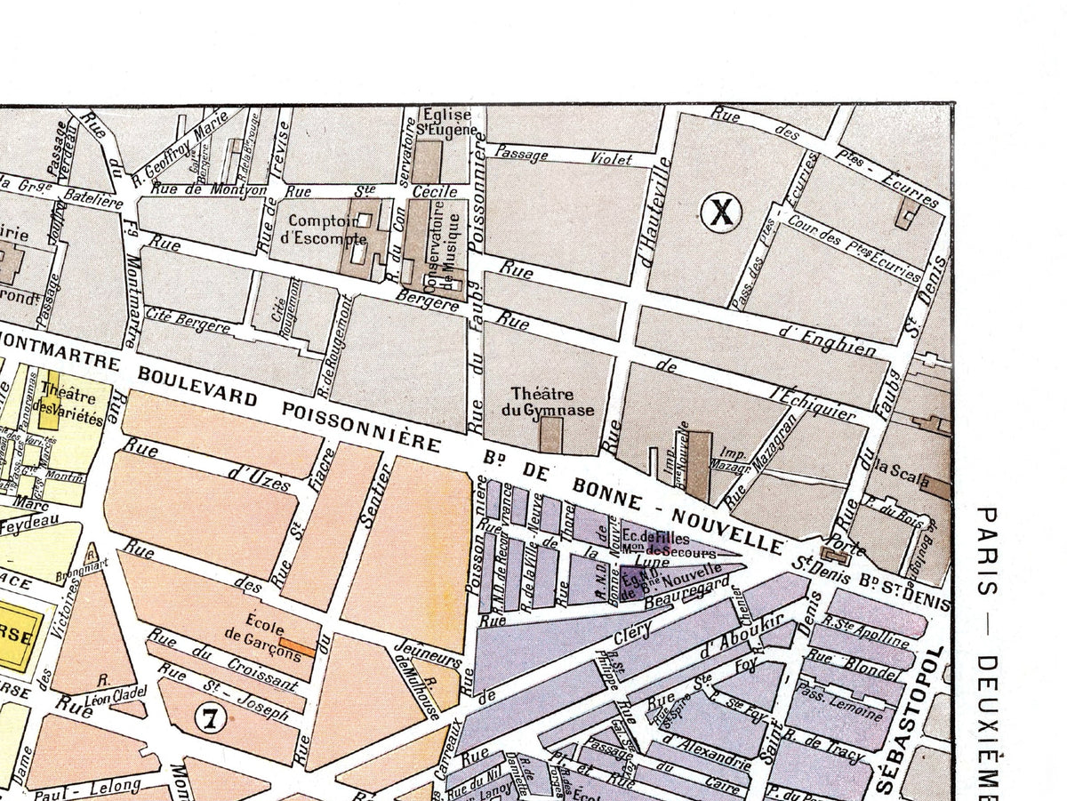 Paris | 1900 | 02. Arrondissement | Vintage Map