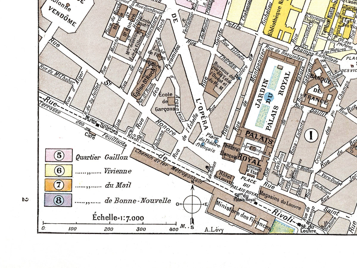 Paris | 1900 | 02. Arrondissement | Vintage Map