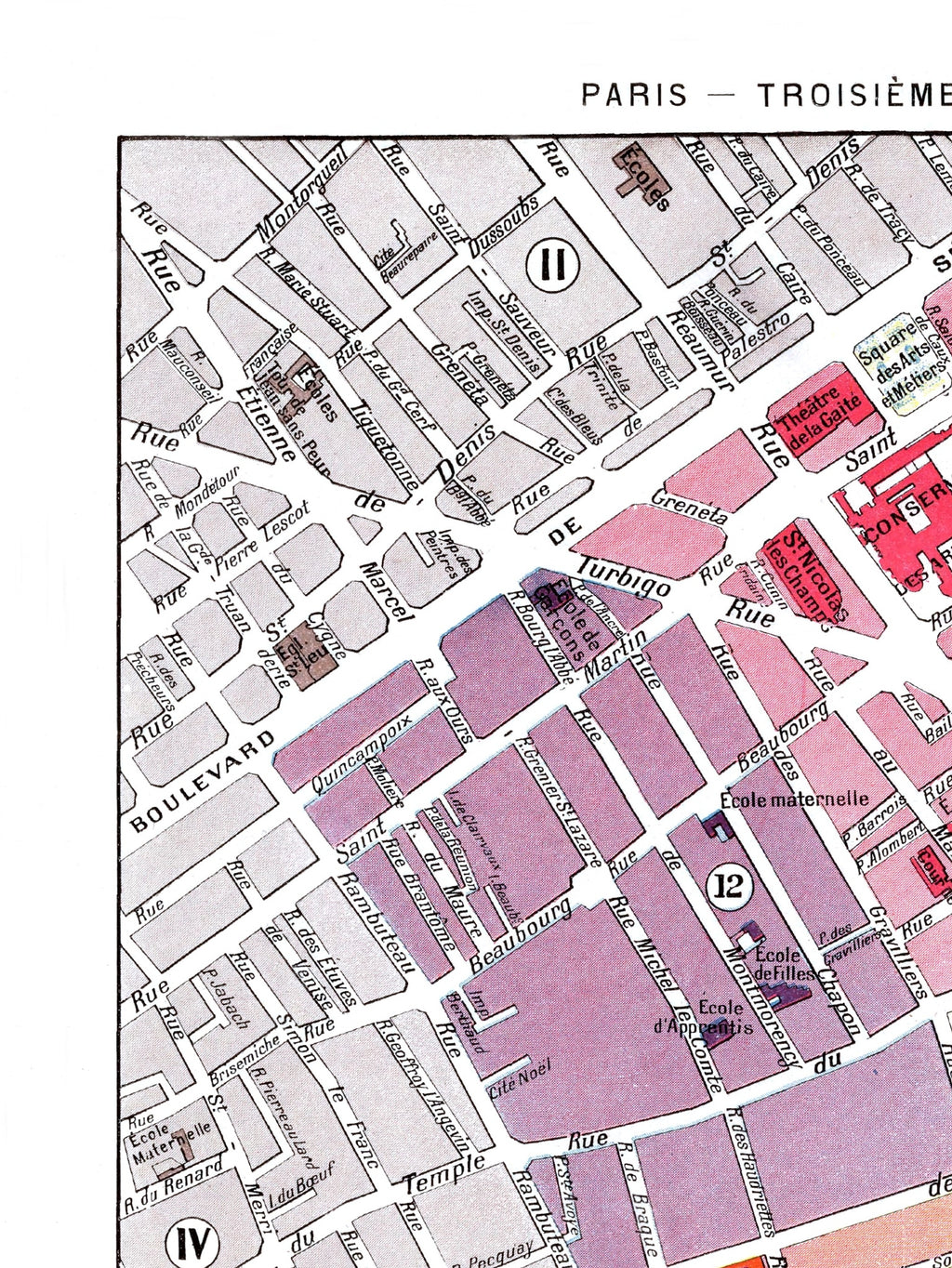 Paris | 1900 | 03. Arrondissement | Vintage Map