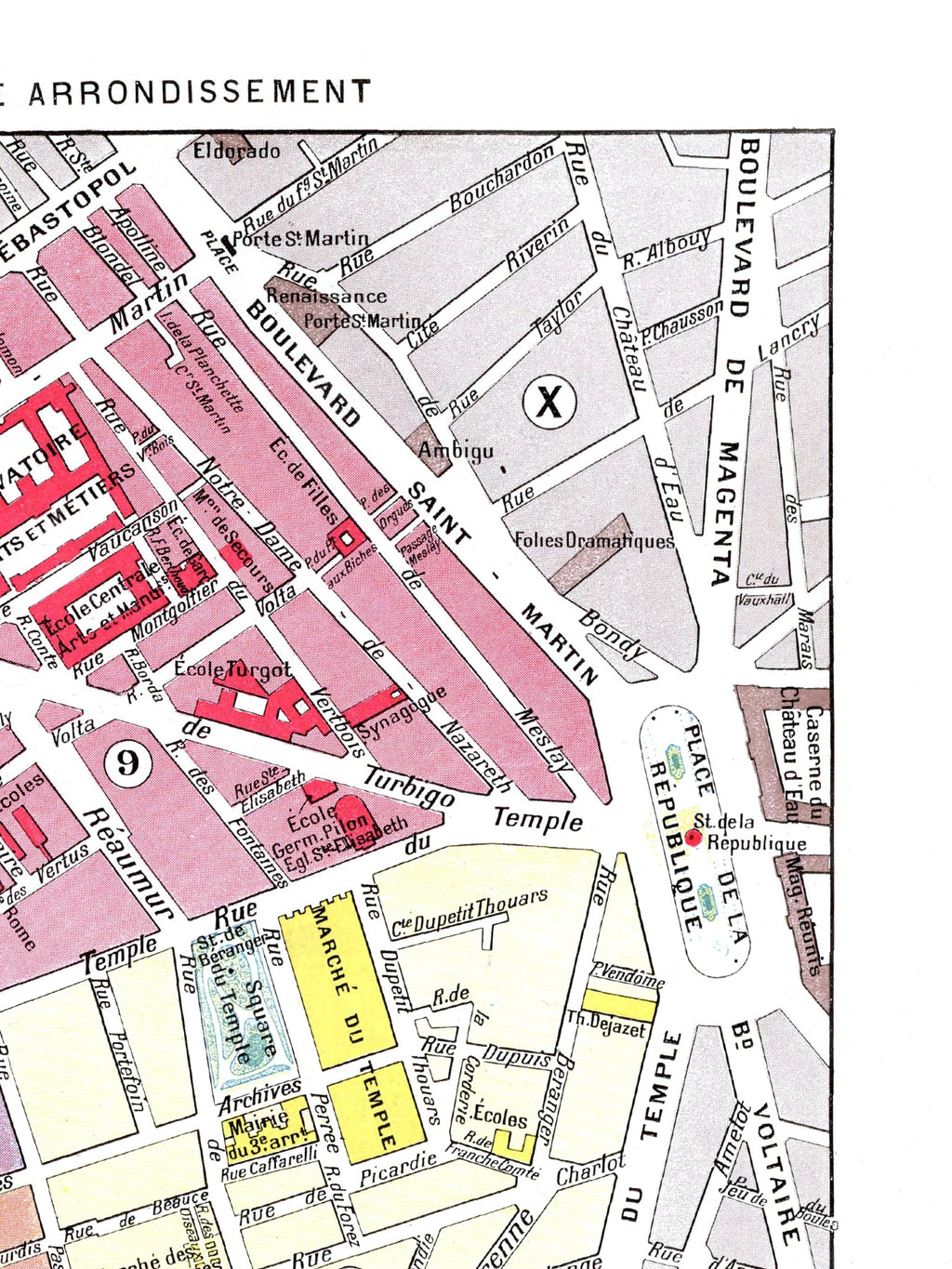 Paris | 1900 | 03. Arrondissement | Vintage Map