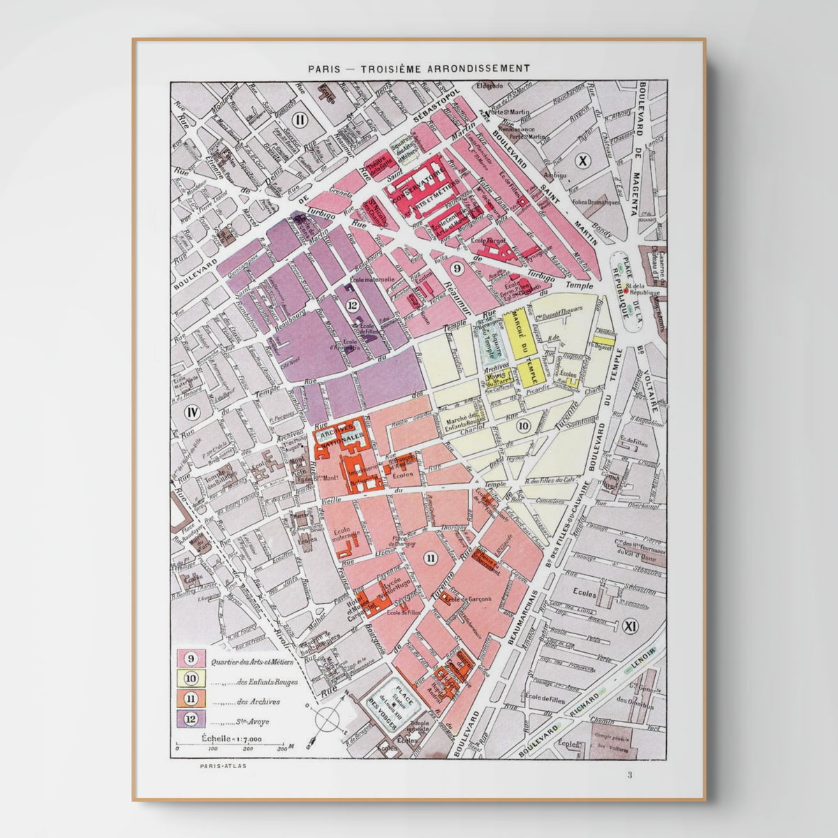 Paris | 1900 | 03. Arrondissement | Vintage Map