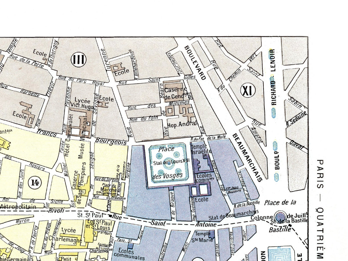 Paris | 1900 | 04. Arrondissement | Vintage Map
