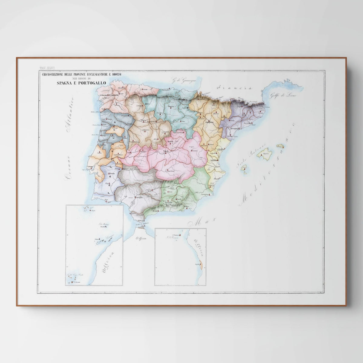 Kirchenatlas | Spanien | Portugal | Vintage Map