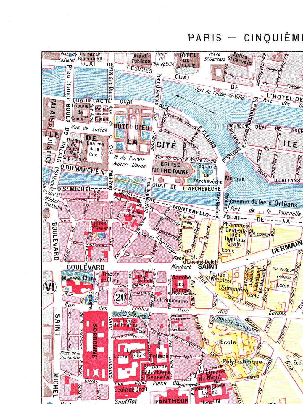 Paris | 1900 | 05. Arrondissement | Vintage Map
