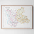 Kirchenatlas | Bordeaux | Bourges | Frankreich | Vintage Map
