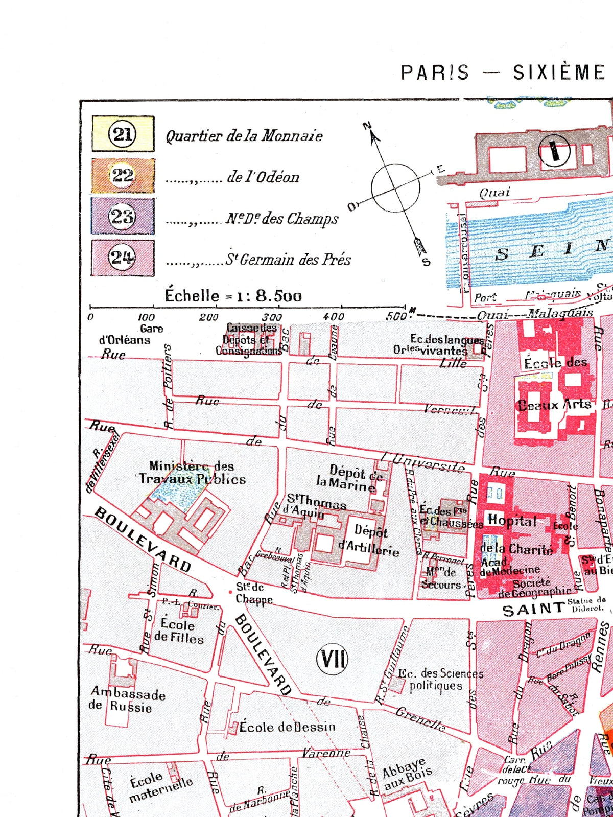 Paris | 1900 | 06. Arrondissement | Vintage Map