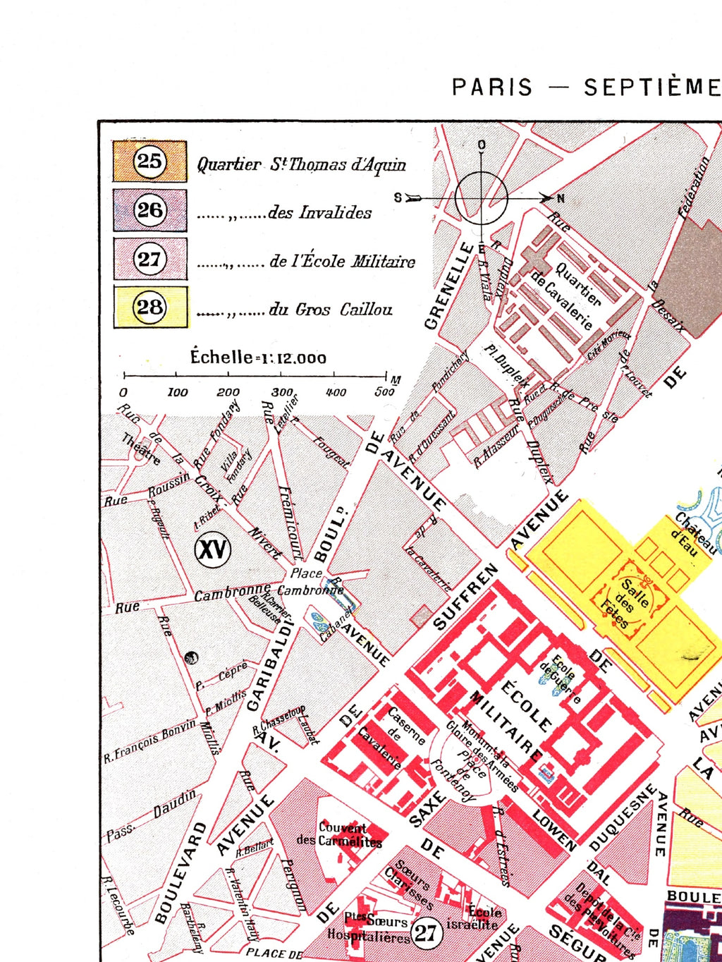 París | 1900 | Distrito 7 | Mapa Antiguo