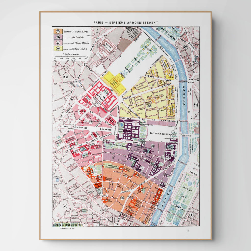 París | 1900 | Distrito 7 | Mapa Antiguo