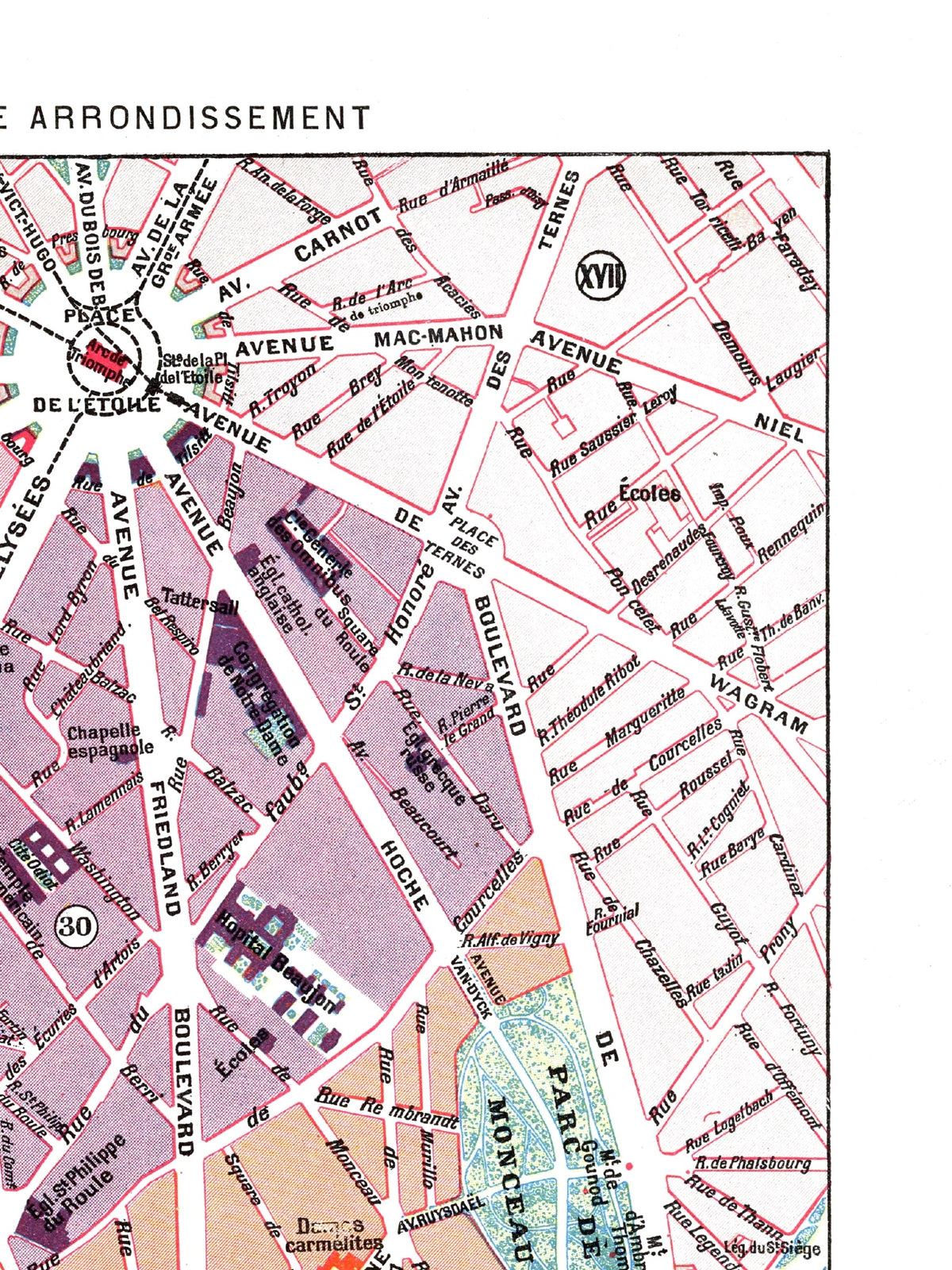 Paris | 1900 | 08. Arrondissement | Vintage Map