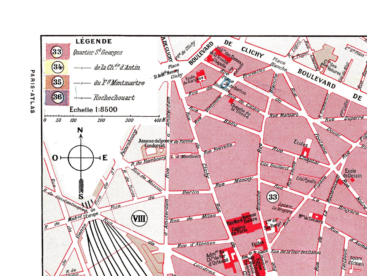 Paris | 1900 | 09. Arrondissement | Vintage Map