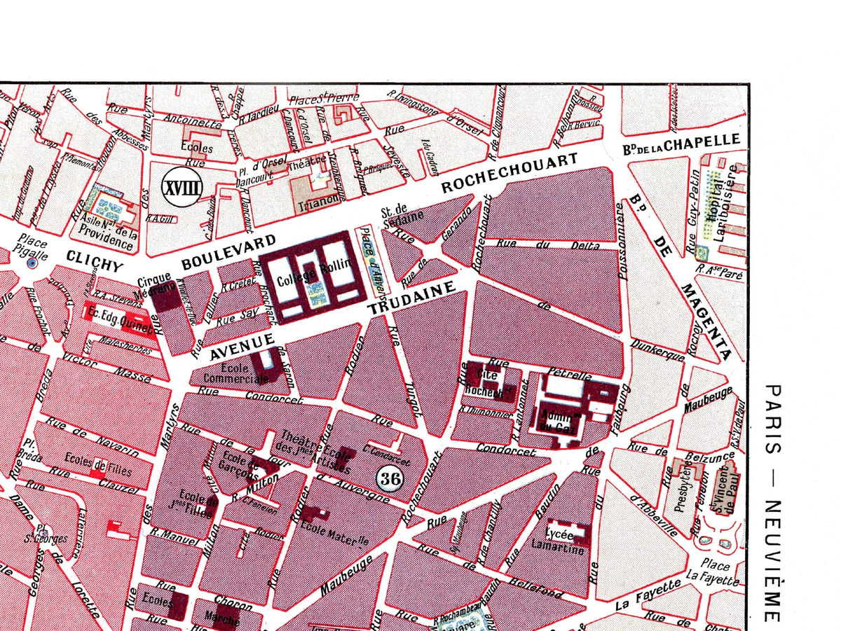 Paris | 1900 | 09. Arrondissement | Vintage Map
