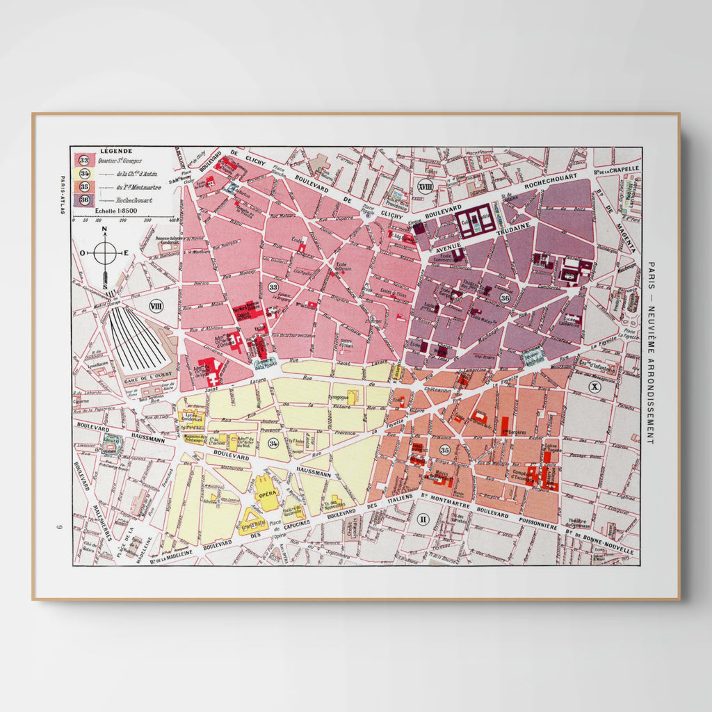 Paris | 1900 | 09. Arrondissement | Vintage Map