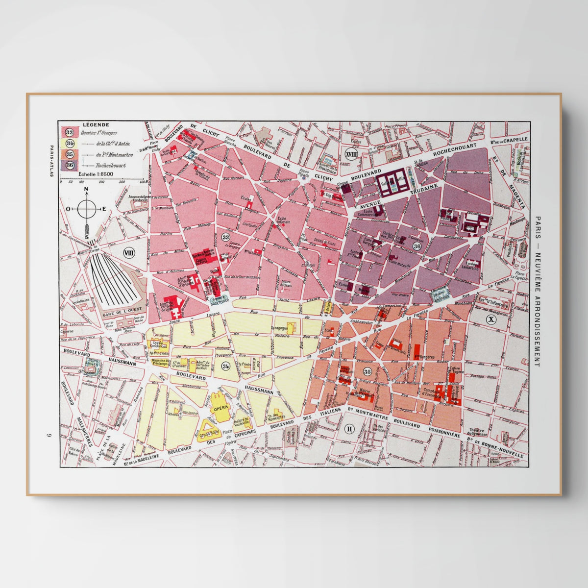 Paris | 1900 | 09. Arrondissement | Vintage Map