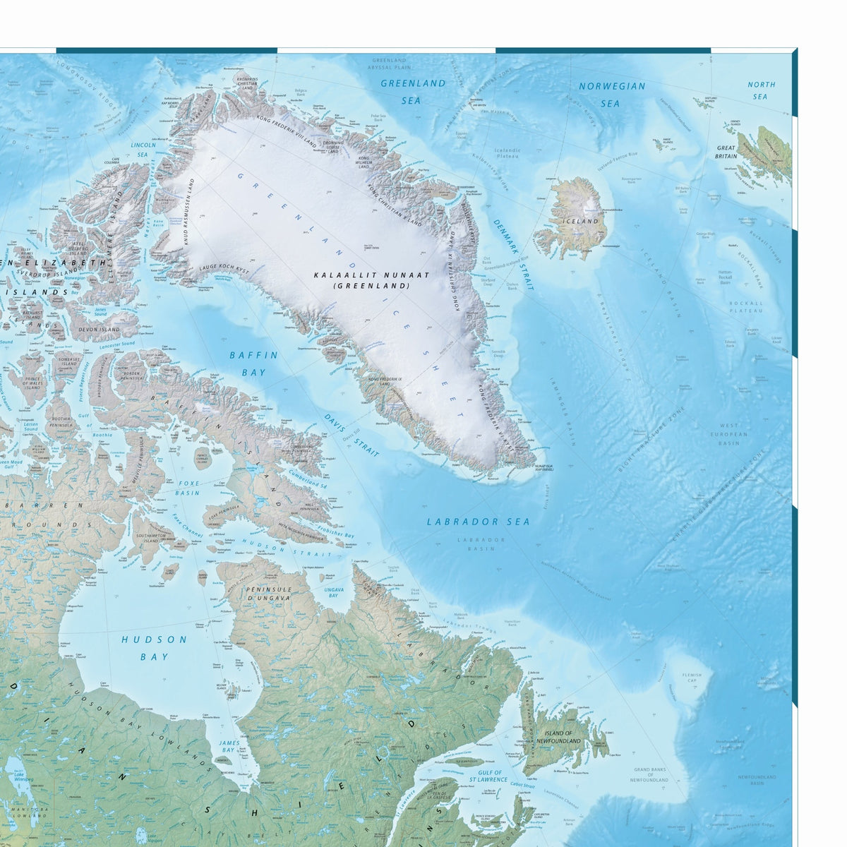Nordamerika-Karte | 2025 | Physische Wandkarte Nordamerikas