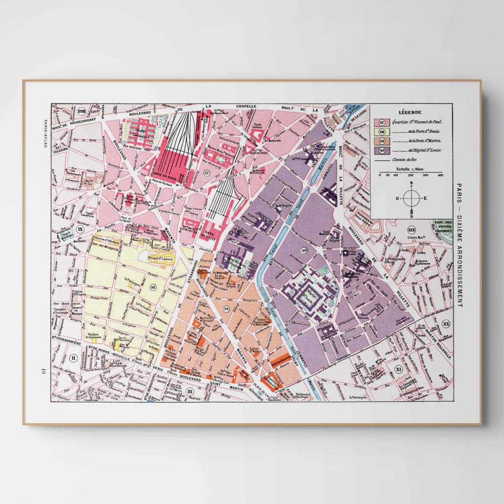Paris | 1900 | 10. Arrondissement | Vintage Map