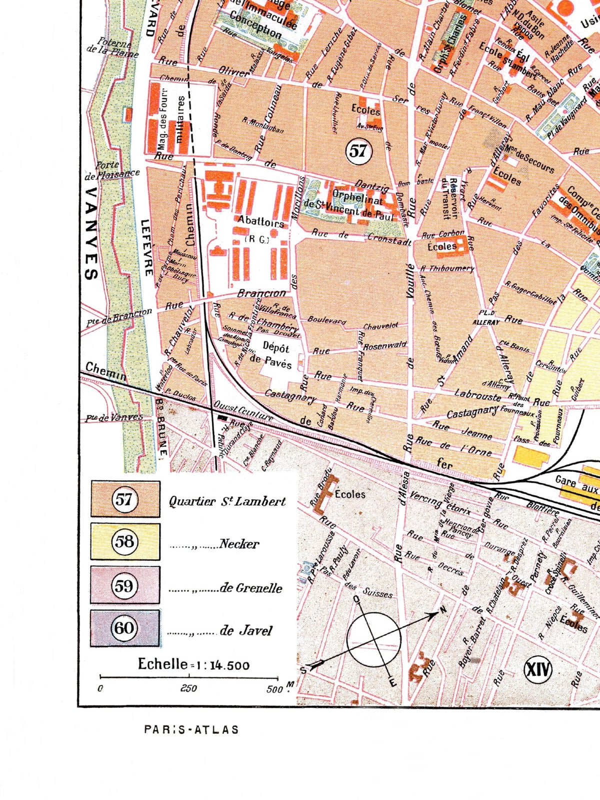 Paris | 1900 | 15. Arrondissement | Vintage Map