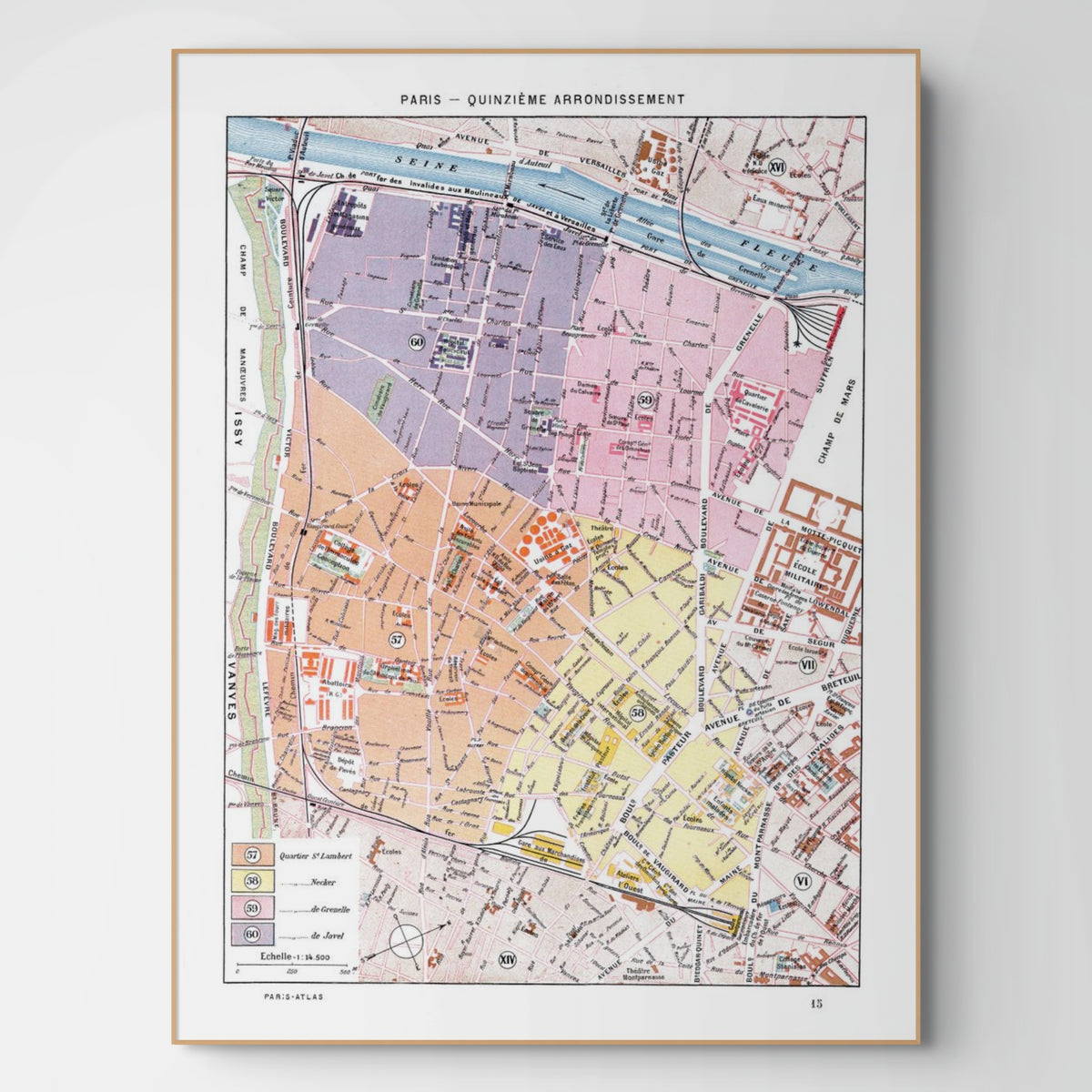 Paris | 1900 | 15. Arrondissement | Vintage Map