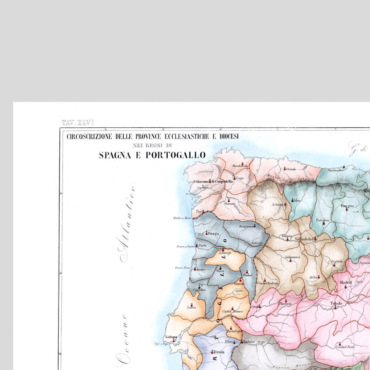Kirchenatlas | Spanien | Portugal | Vintage Map