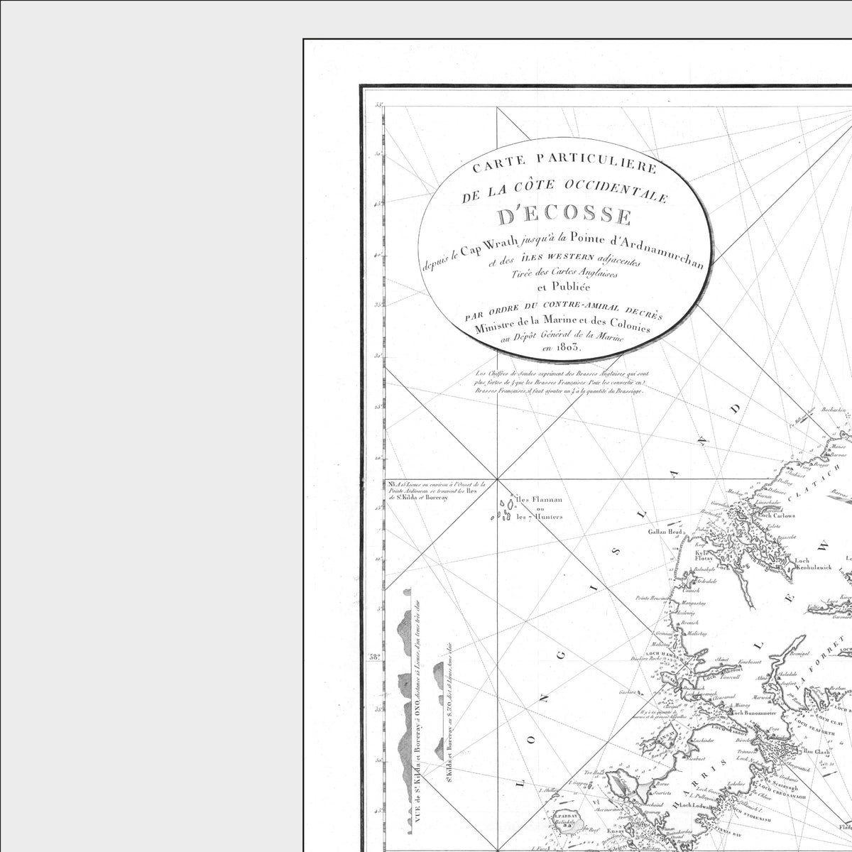 Hebriden Inseln | Schottland | Seekarte | Karte von 1804
