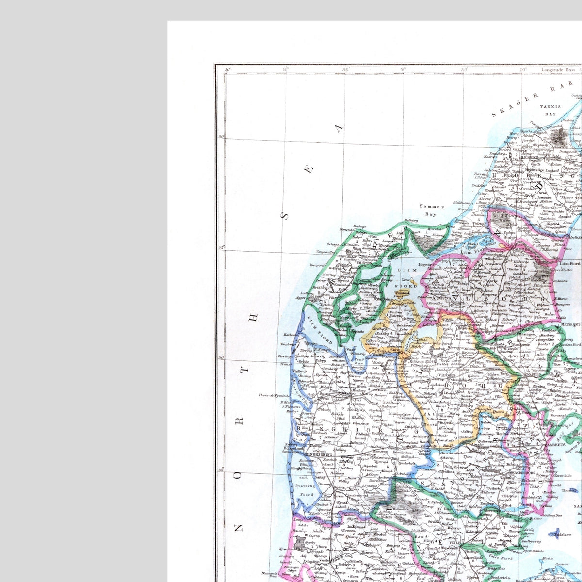 Dänemark | Schleswig | Holstein | Karte von 1863 | Vintage Map