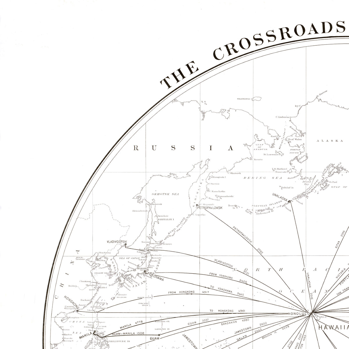 Crossroads of the Pacific | Historische Pazifikkarte | 1906