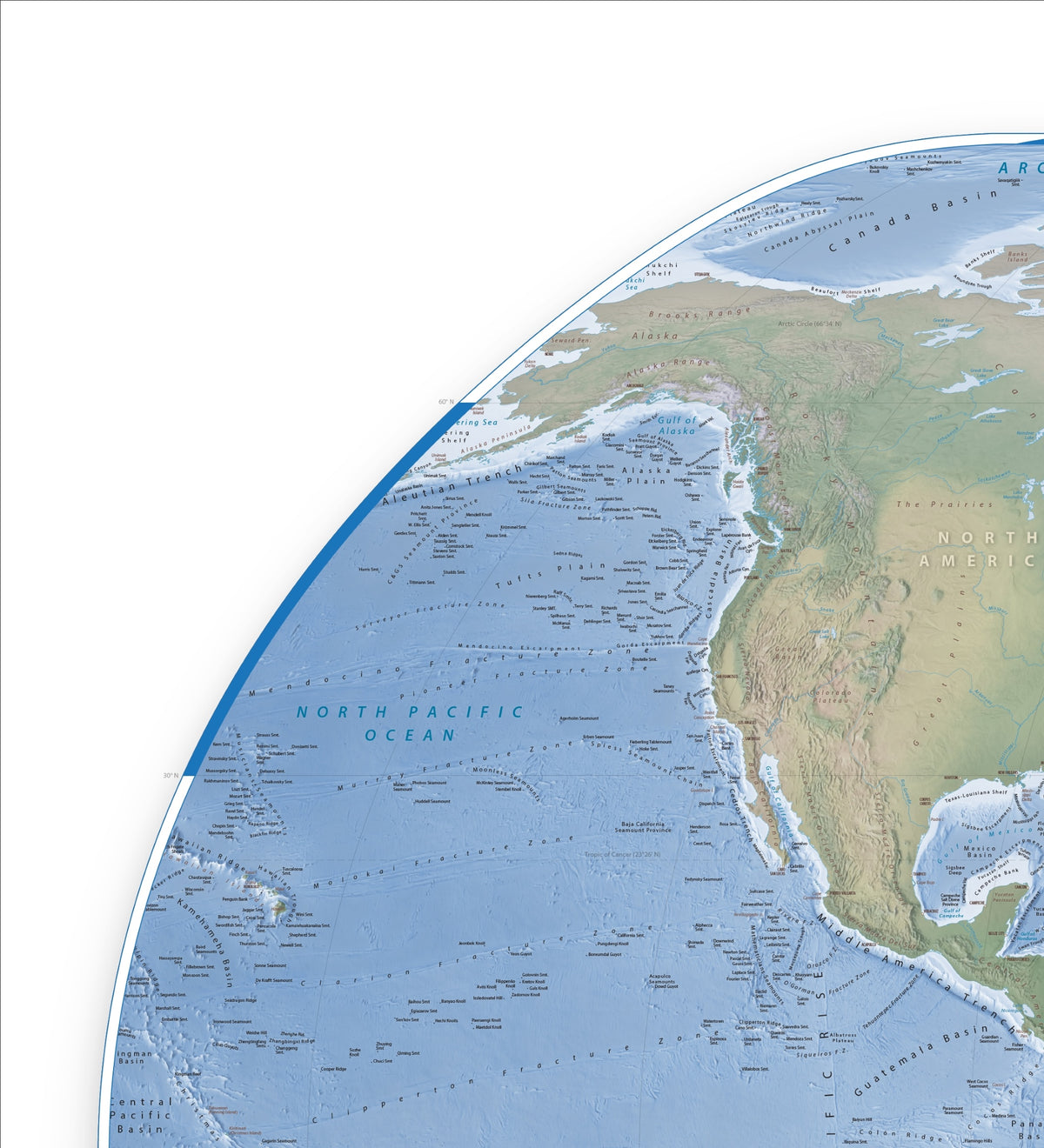 Weltmeeresboden | Meridian 11 Grad Ost | Equal-Earth-Projektion