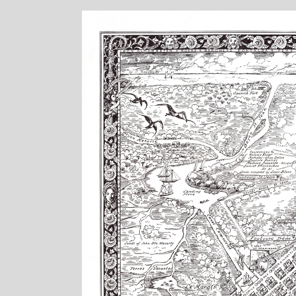 New Orleans Bildkarte | 1930 | Vieux Carré & Mississippi