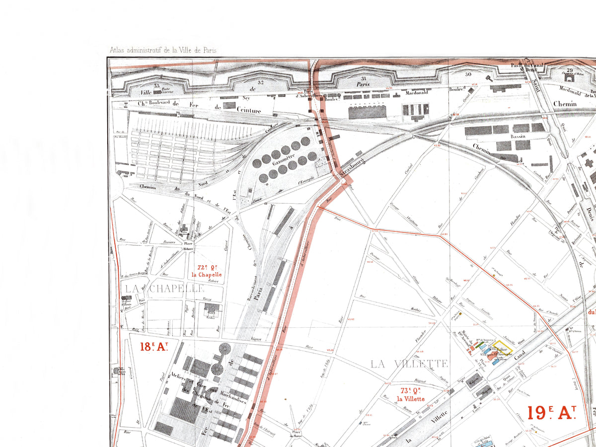 Haussmann | Paris | 19. Arrondissement | Vintage Map