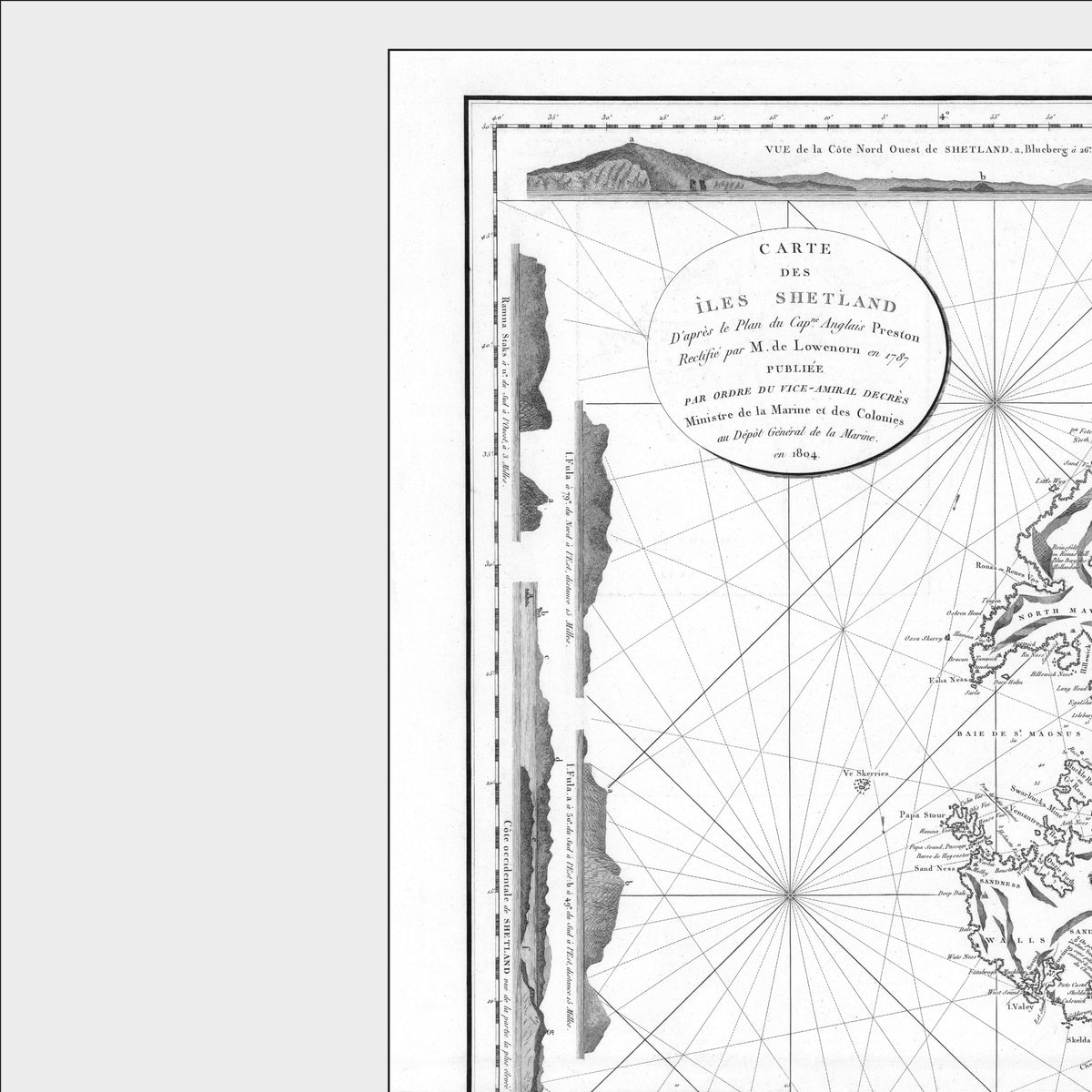 Shetland Inseln | Seekarte | Karte von 1804