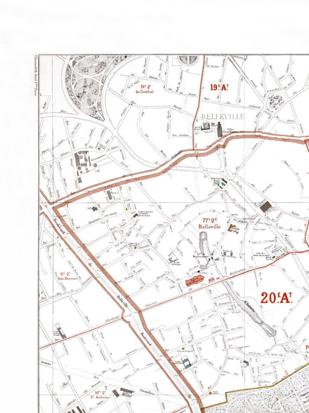 Haussmann | Paris | 20. Arrondissement | Vintage Map