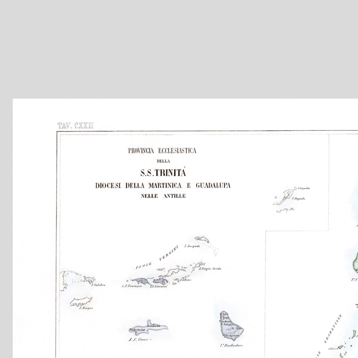 Kirchenatlas | Martinique | Guadeloupe | Vintage Map