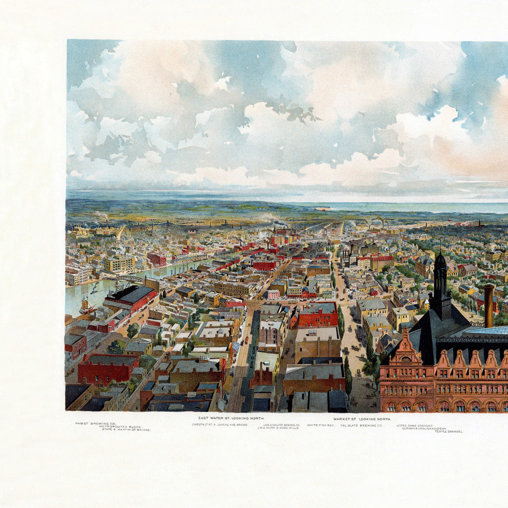 Milwaukee | Panorama-Karte | Vintage Map