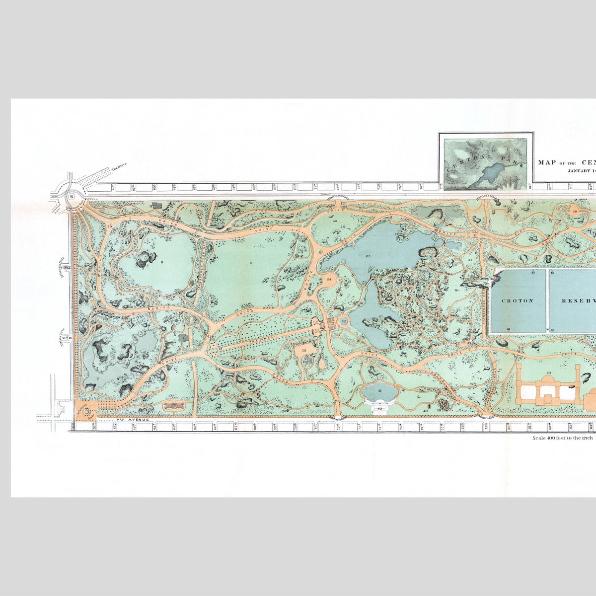 Central Park | New York | Vintage Map