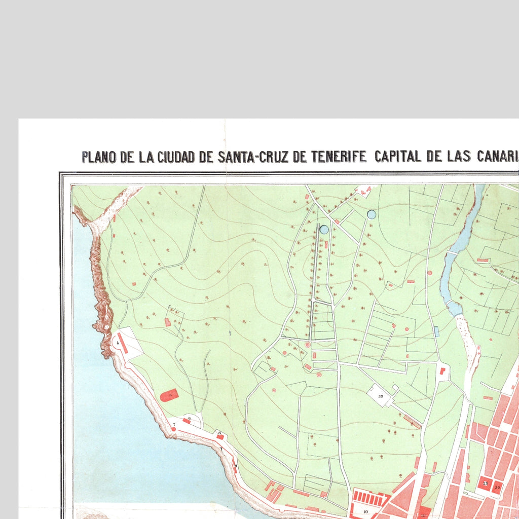 Santa Cruz | Teneriffa | Spanien | 1878 | Vintage Map