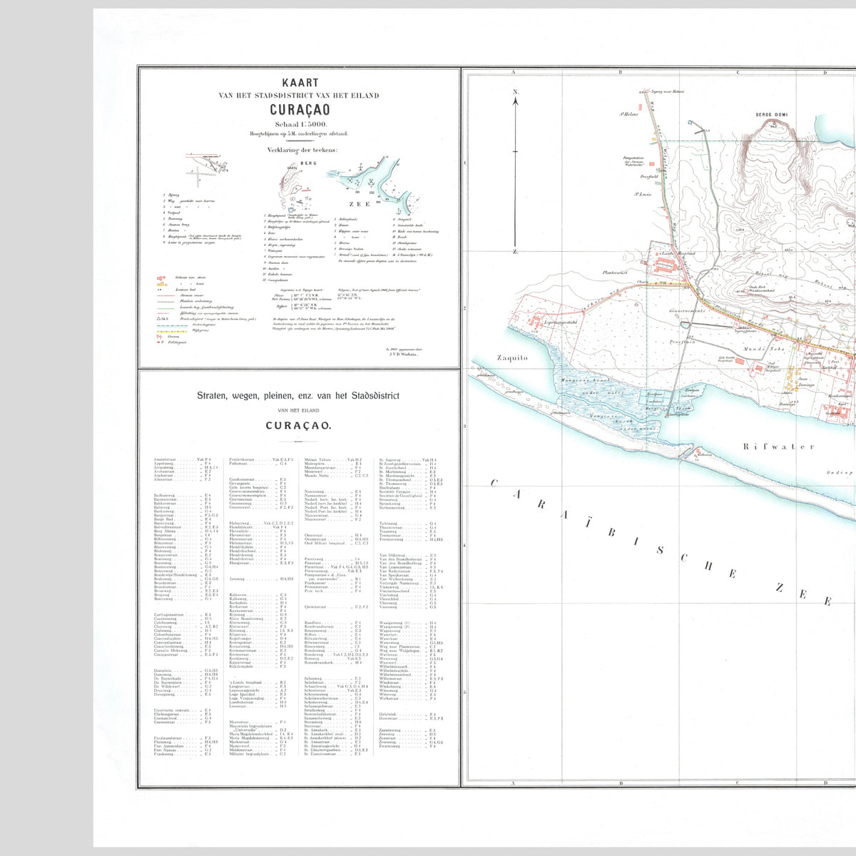 Curacao | Willemstad | Landkarte | 1912