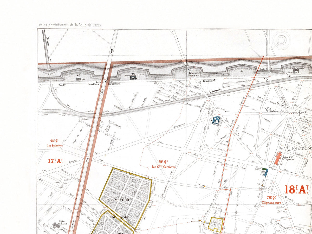 Haussmann | Paris | 18. Arrondissement | Vintage Map