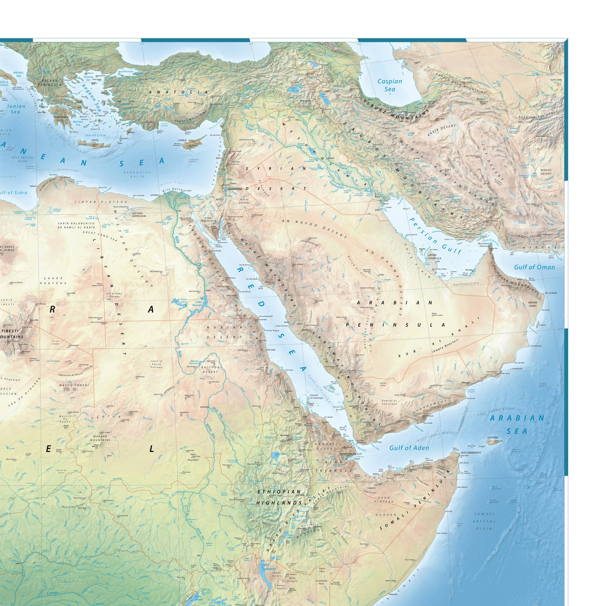 Afrika-Landkarte | 2025 | Physische Wandkarte des Kontinents
