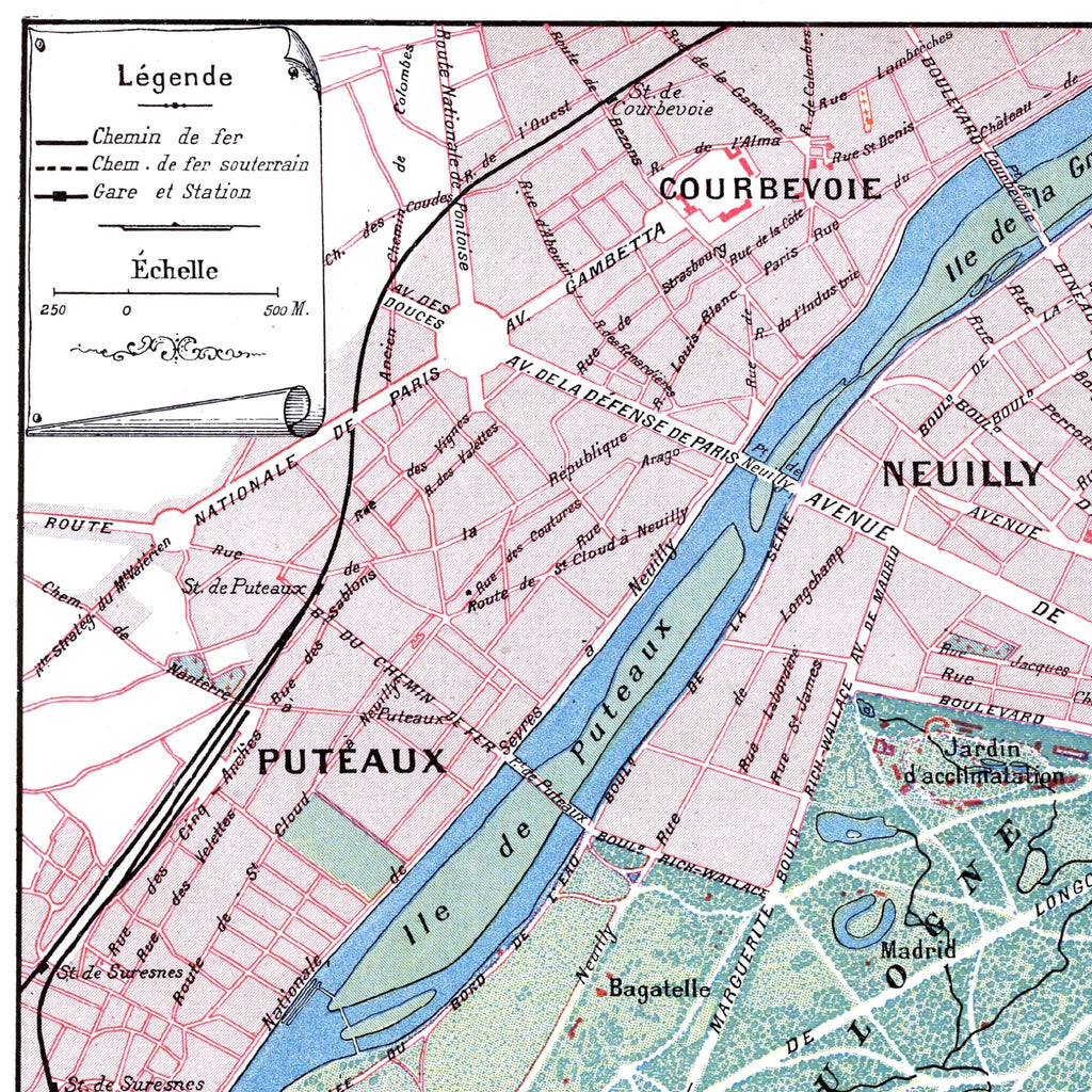 Paris | 1900 | Übersichtskarte | Vintage Map