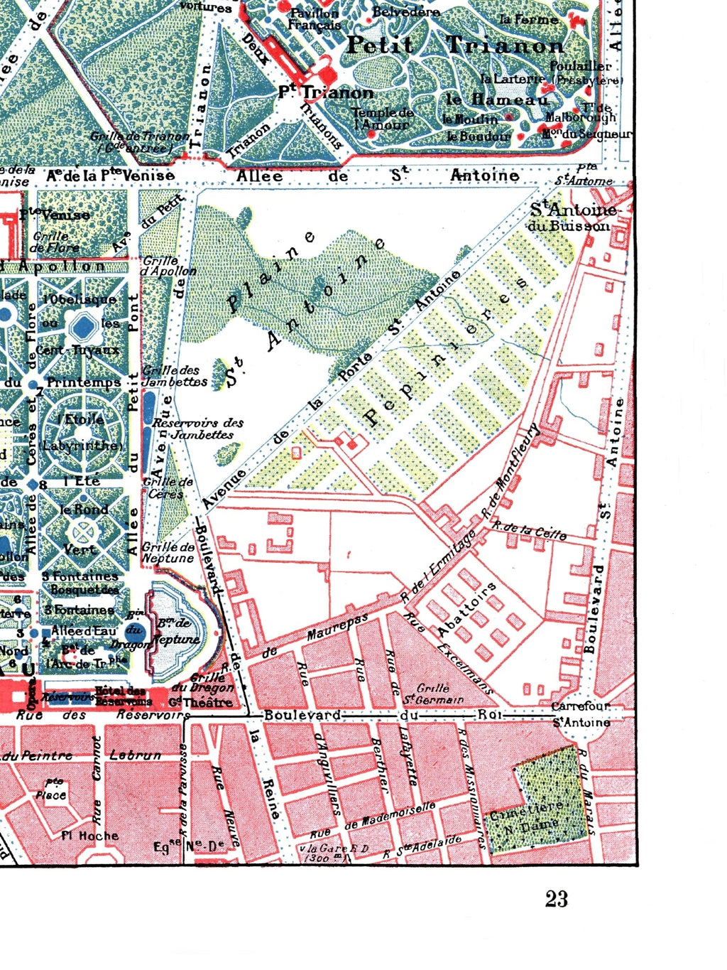 Paris | 1900 | Versailles | Vintage Map