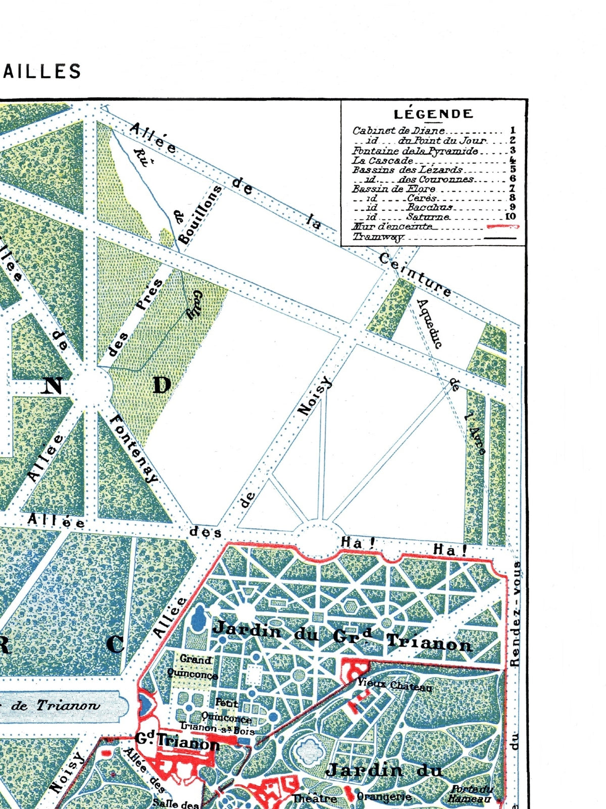 Paris | 1900 | Versailles | Vintage Map