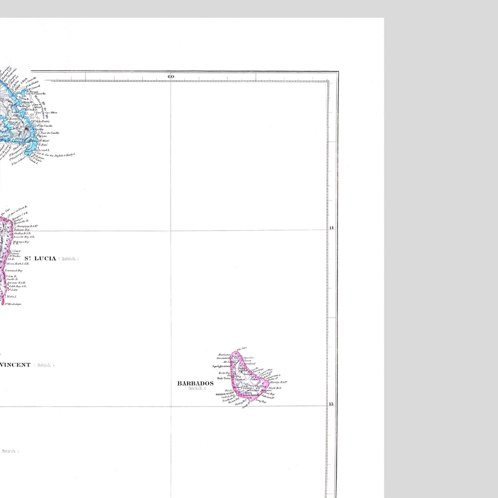 Windward Islands | Caribbean | Map from 1842