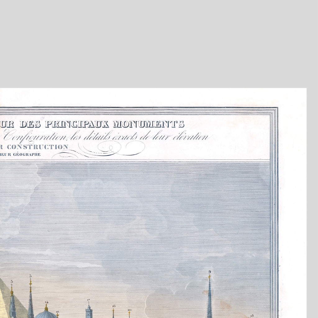 Atlas | Vergleichstabelle der Höhe der wichtigsten Monumente | 1840