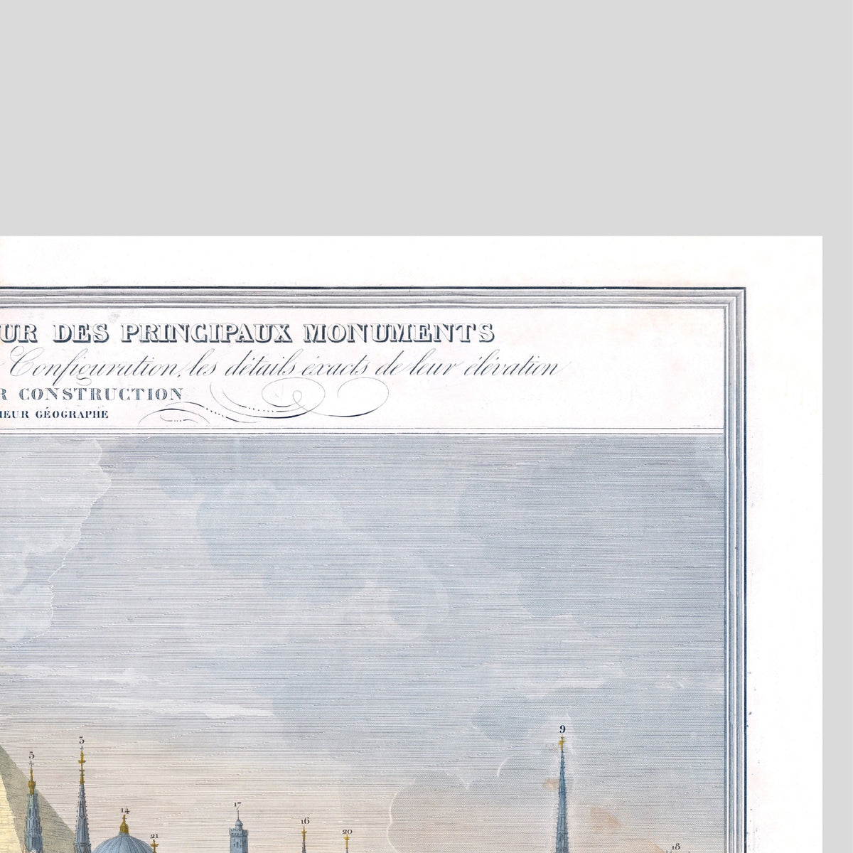 Atlas | Vergleichstabelle der Höhe der wichtigsten Monumente | 1840
