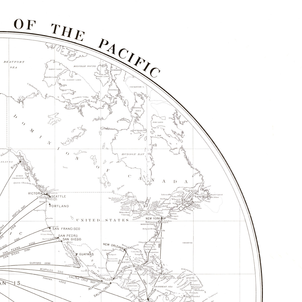 Crossroads of the Pacific | Historische Pazifikkarte | 1906