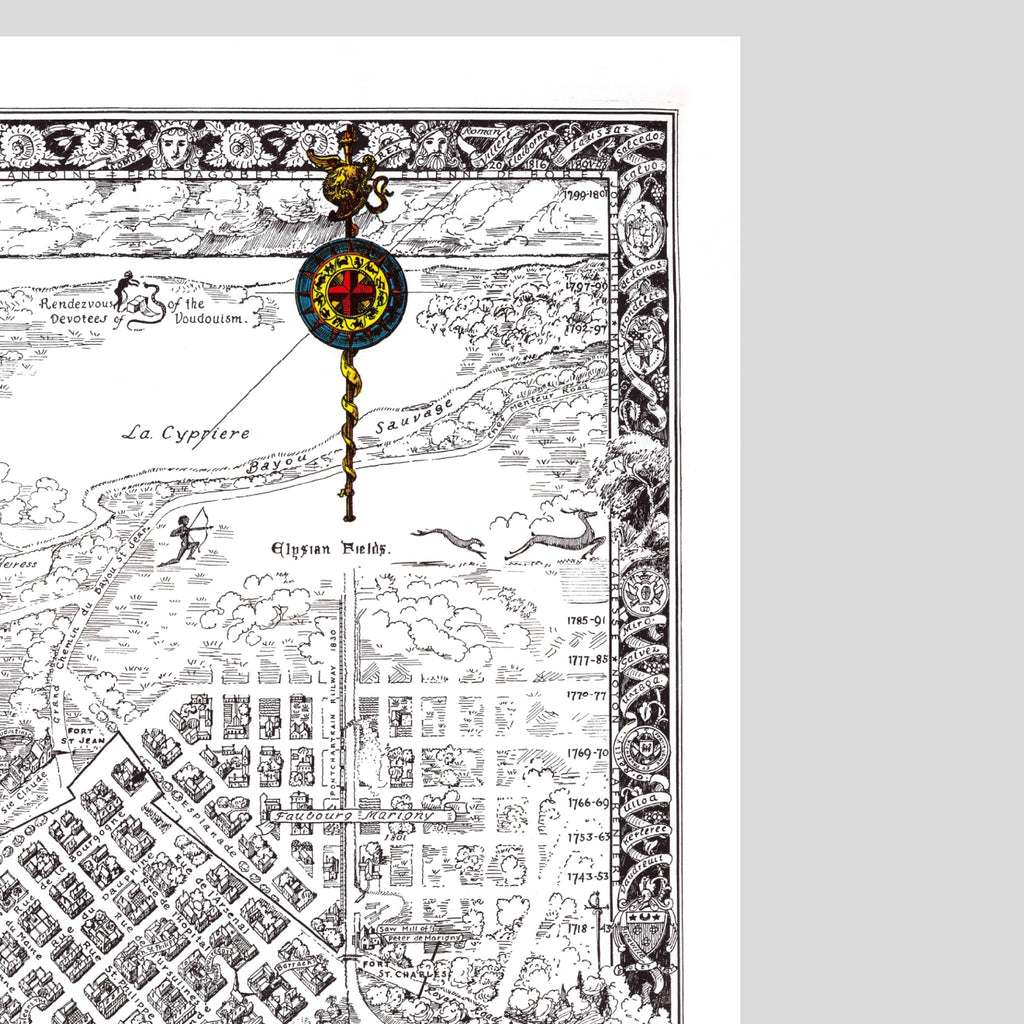 New Orleans Bildkarte | 1930 | Vieux Carré & Mississippi